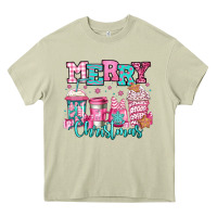 Mossy merry christmas pink coffee cups Heavy Core Tee - Jasminsmagicworld