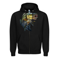 Black jumping bass Zipper Hoodie - LillyAllenDesigns