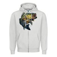 Dove Grey jumping bass Zipper Hoodie - LillyAllenDesigns