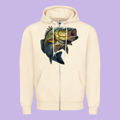 Jumping Bass Zipper Hoodie Designed By Lillyallendesigns