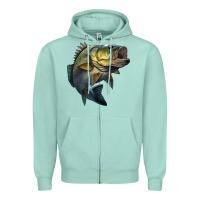 Seafoam jumping bass Zipper Hoodie - LillyAllenDesigns