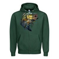 Sports Green jumping bass Zipper Hoodie - LillyAllenDesigns