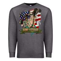 Charcoal Heather army veteran  pray Premium Sweatshirt - BarkalooDesign
