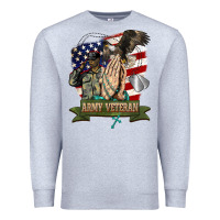 Heather Grey army veteran  pray Premium Sweatshirt - BarkalooDesign