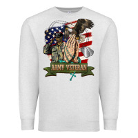 Oatmeal Heather army veteran  pray Premium Sweatshirt - BarkalooDesign