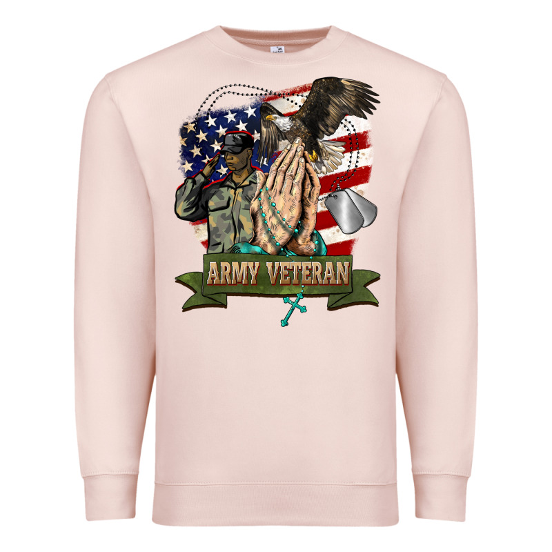 Army Veteran  Pray Premium Sweatshirt by BarkalooDesign | Teevron