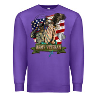 Purple army veteran  pray Premium Sweatshirt - BarkalooDesign