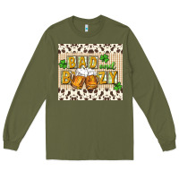 Army Green Bad and boozy Long Sleeve Tee - CowGirlArtShop