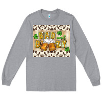 Heather Grey Bad and boozy Long Sleeve Tee - CowGirlArtShop