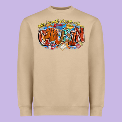 My Favorite Players Call Me Cousin Basketball Heavyweight Sweatshirt Designed By Cowhidedigitalart