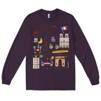Plum paris bonjour eiffel tower paris lover paris traveling vacay Long Sleeve Tee - trangStudio