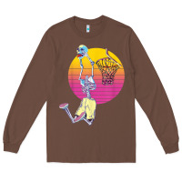 Chestnut basketball player halloween pumpkin skeletons kids boys Long Sleeve Tee - trangStudio
