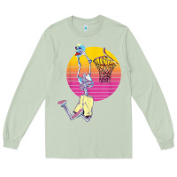 Matcha basketball player halloween pumpkin skeletons kids boys Long Sleeve Tee - trangStudio
