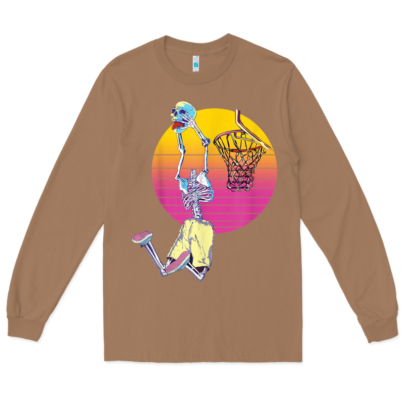 Basketball Player Halloween Pumpkin Skeletons Kids Boys Long Sleeve Tee by trangStudio | Teevron