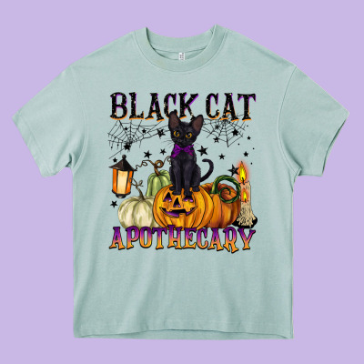 Black Cat Apothecary Heavy Core Tee Designed By Barkaloodesign