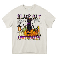 Cream black cat apothecary Heavy Core Tee - BarkalooDesign