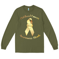 Army Green childhood cancer awareness children cure kids Long Sleeve Tee - DesignPulse