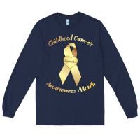 Navy childhood cancer awareness children cure kids Long Sleeve Tee - DesignPulse