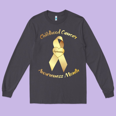 Childhood Cancer Awareness Children Cure Kids Long Sleeve Tee Designed By Designpulse