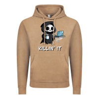 Vintage Coffee killin' it shirt funny grim reaper halloween sarcasm Vintage Hoodie - trangStudio