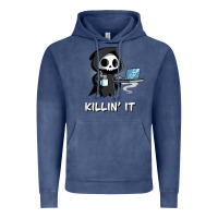 Vintage Denim killin' it shirt funny grim reaper halloween sarcasm Vintage Hoodie - trangStudio