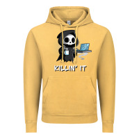 Vintage Mustard killin' it shirt funny grim reaper halloween sarcasm Vintage Hoodie - trangStudio