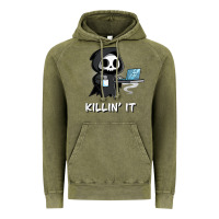 Vintage Olive killin' it shirt funny grim reaper halloween sarcasm Vintage Hoodie - trangStudio