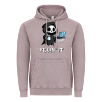 Killin' It Shirt Funny Grim Reaper Halloween Sarcasm Vintage Hoodie | Teevron