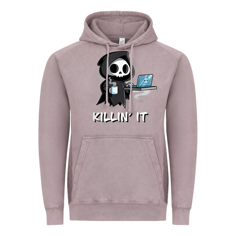 Killin' It Shirt Funny Grim Reaper Halloween Sarcasm Vintage Hoodie by trangStudio | Teevron
