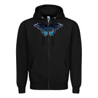 Black Black Swallowtail Butterfly Zipper Hoodie - LillyAllenDesigns