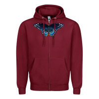Burgundy Black Swallowtail Butterfly Zipper Hoodie - LillyAllenDesigns