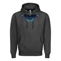 Charcoal Heather Black Swallowtail Butterfly Zipper Hoodie - LillyAllenDesigns