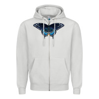 Dove Grey Black Swallowtail Butterfly Zipper Hoodie - LillyAllenDesigns