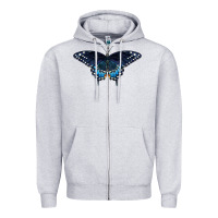 Heather Grey Black Swallowtail Butterfly Zipper Hoodie - LillyAllenDesigns