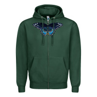 Sports Green Black Swallowtail Butterfly Zipper Hoodie - LillyAllenDesigns