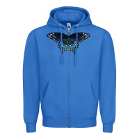 True Royal Black Swallowtail Butterfly Zipper Hoodie - LillyAllenDesigns
