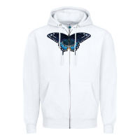 White Black Swallowtail Butterfly Zipper Hoodie - LillyAllenDesigns