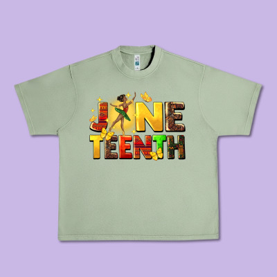 Juneteen Black Girl Urban Heavy Tee Designed By Cowgirlartshop