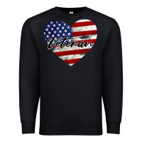 Black veteran heart american flag Premium Sweatshirt - BarkalooDesign