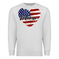 Dove Grey veteran heart american flag Premium Sweatshirt - BarkalooDesign