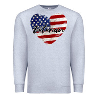 Heather Grey veteran heart american flag Premium Sweatshirt - BarkalooDesign