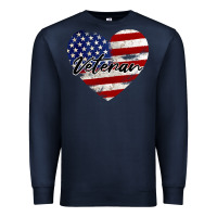 Navy veteran heart american flag Premium Sweatshirt - BarkalooDesign