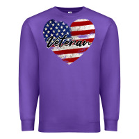 Purple veteran heart american flag Premium Sweatshirt - BarkalooDesign