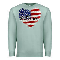 Seafoam veteran heart american flag Premium Sweatshirt - BarkalooDesign