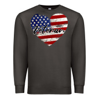Smoke veteran heart american flag Premium Sweatshirt - BarkalooDesign