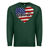 Sports Green veteran heart american flag Premium Sweatshirt - BarkalooDesign