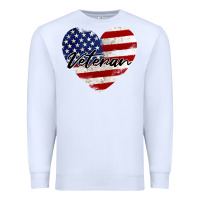 White veteran heart american flag Premium Sweatshirt - BarkalooDesign