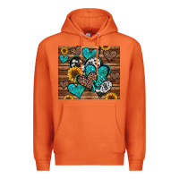 Carrot turquoise sunflower hearts Premium Hoodie - Jasminsmagicworld