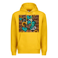 Lemon turquoise sunflower hearts Premium Hoodie - Jasminsmagicworld