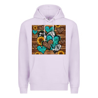 Lilac turquoise sunflower hearts Premium Hoodie - Jasminsmagicworld